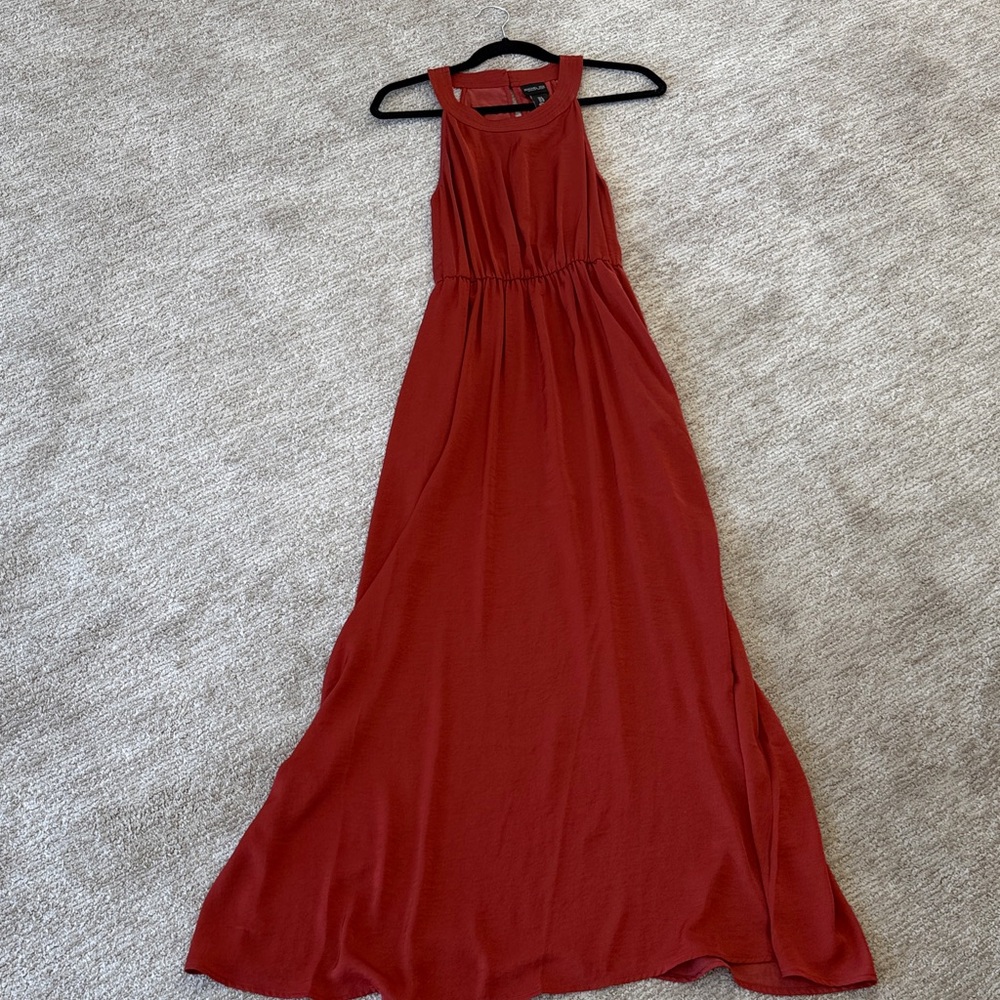 Rachel Zoe Elegant Brick Red Maxi Dress